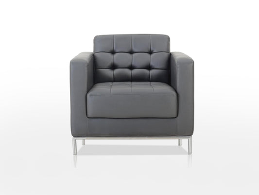 One Seater Premium Finish Sofa I Office I Home I Black Colour.