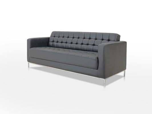 Three Seater Premium Finish Sofa I Office I Home I Black Colour.