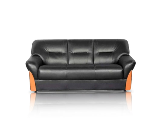 Finss Furniture I Leatherette I 3 Seater Sofa - (Finish Colour - Black)