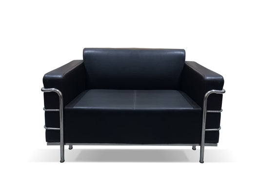 Finss Furniture I Leather Show Room Office Sofa I Colour Black I Leatherette I 2 Seater