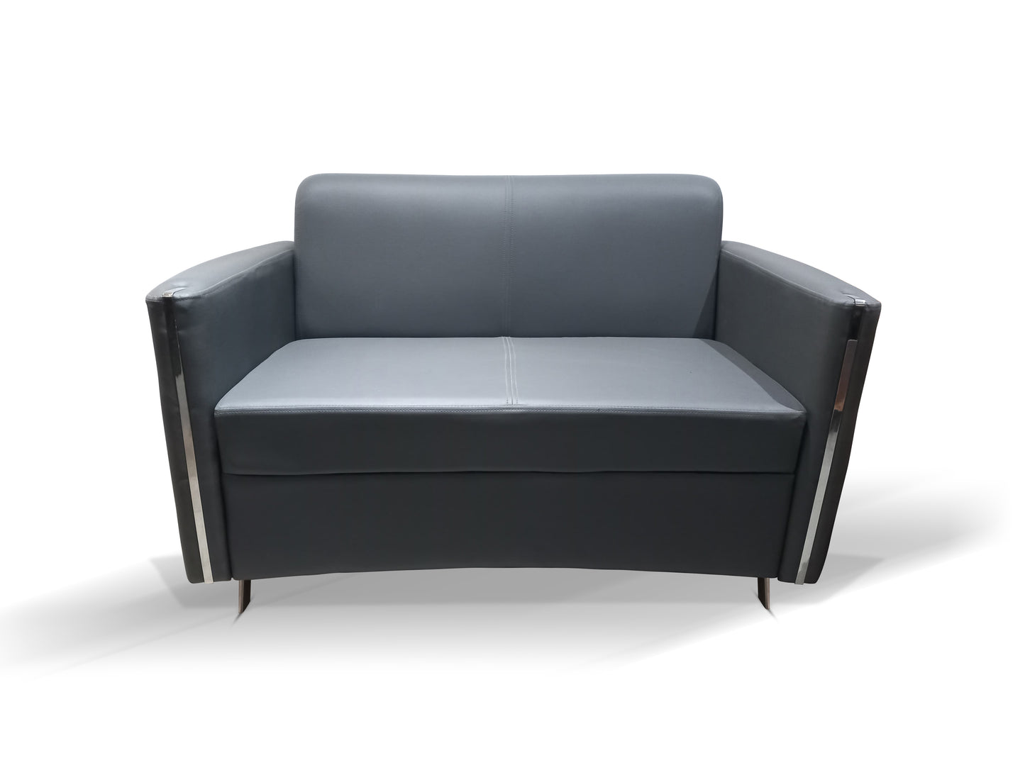 Finss Furniture I Leather Show Room Office Sofa I Colour Black I Leatherette I 2 Seater