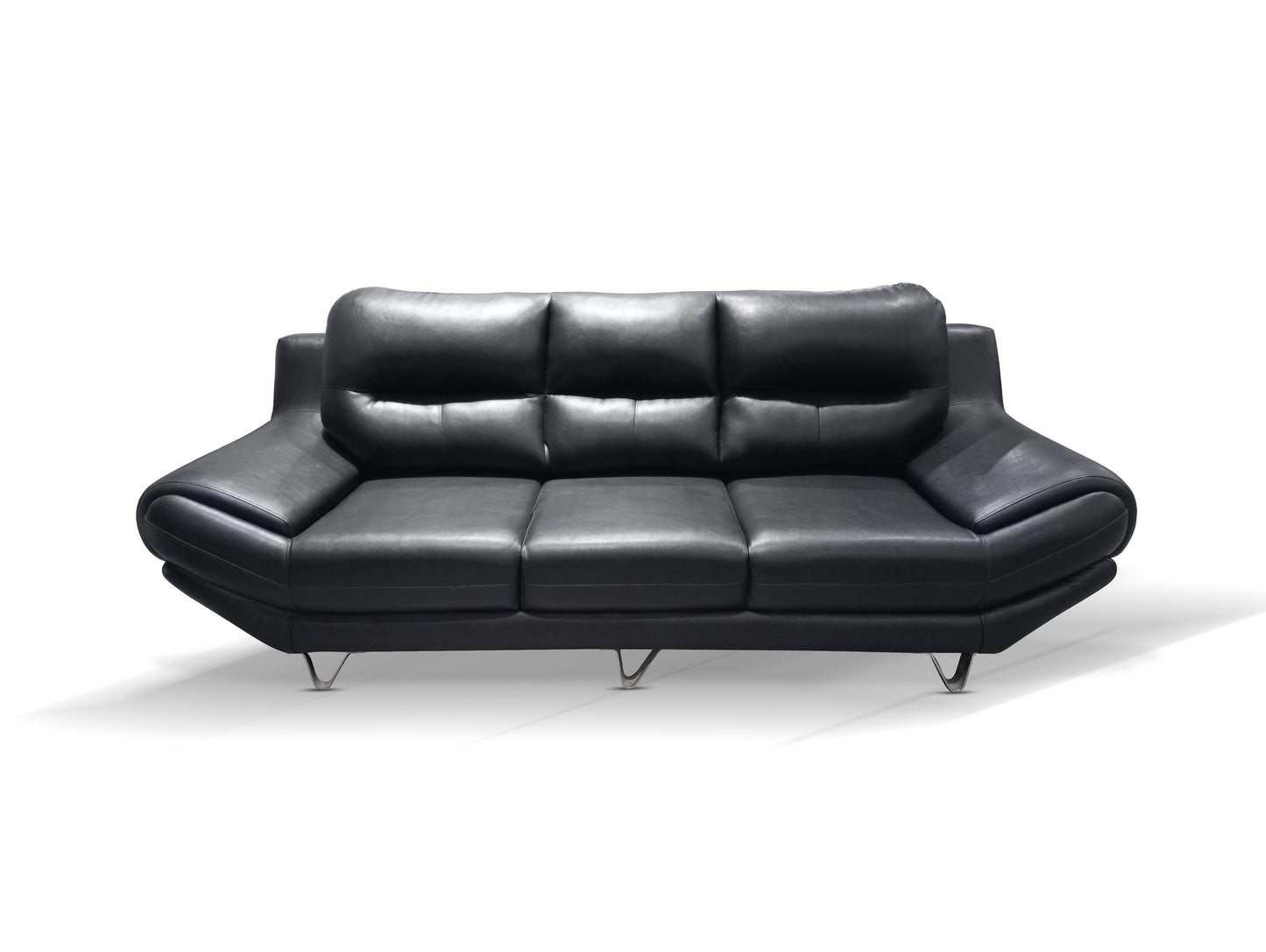 Finss Furniture I Leather Show Room Office Sofa I Colour Black I Leatherette I 3 Seater