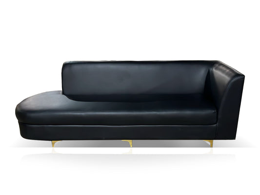 Finss Furniture Black Leather Show Room Office Sofa I Colour Black I Leatherette I L Shape