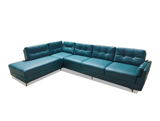 Finss Furniture I Leather Show Room Office Sofa I Colour Blue I Leatherette I L Shape