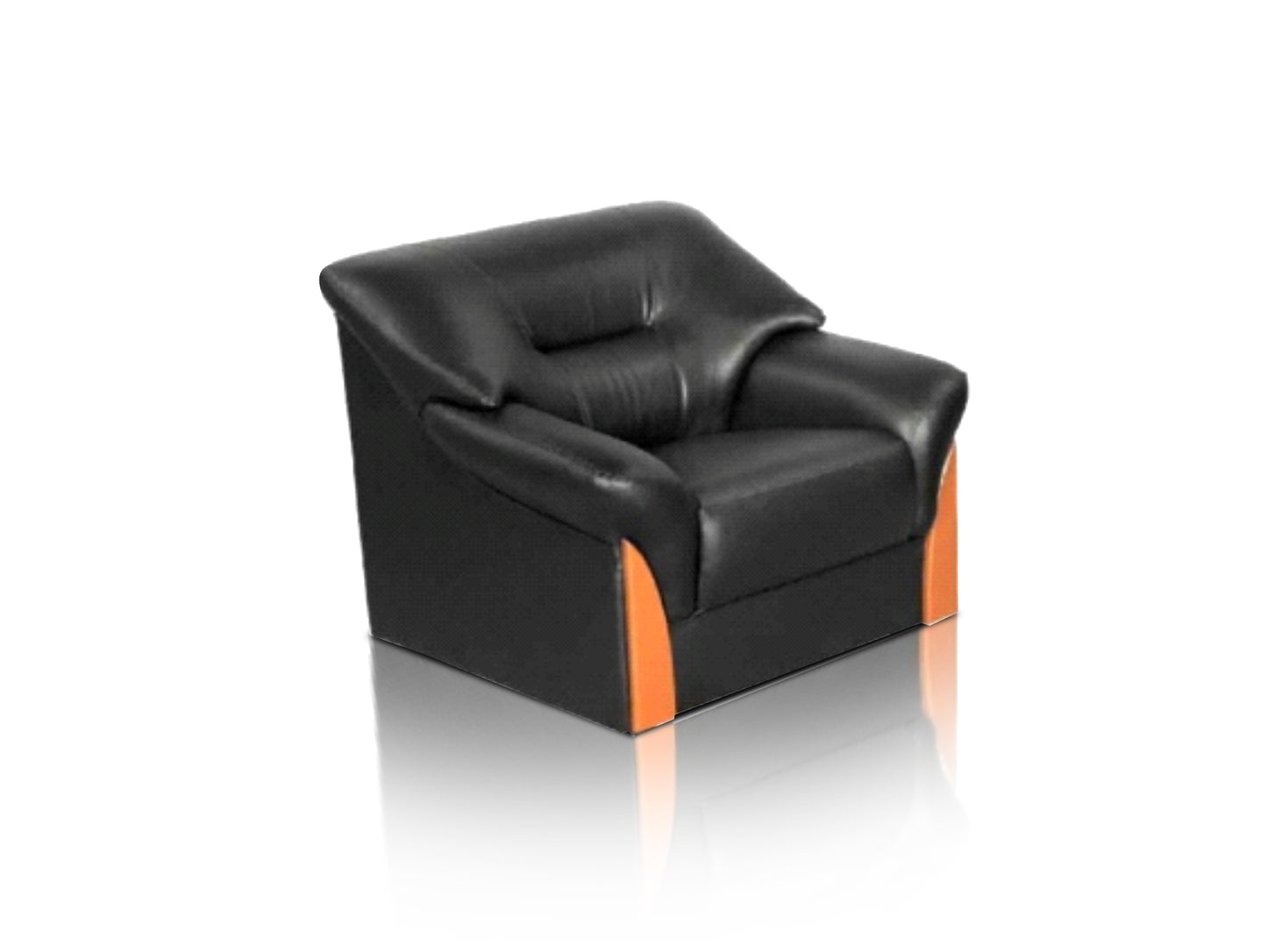 Finss Furniture I Leatherette I 1 Seater Sofa - (Finish Colour - Black)